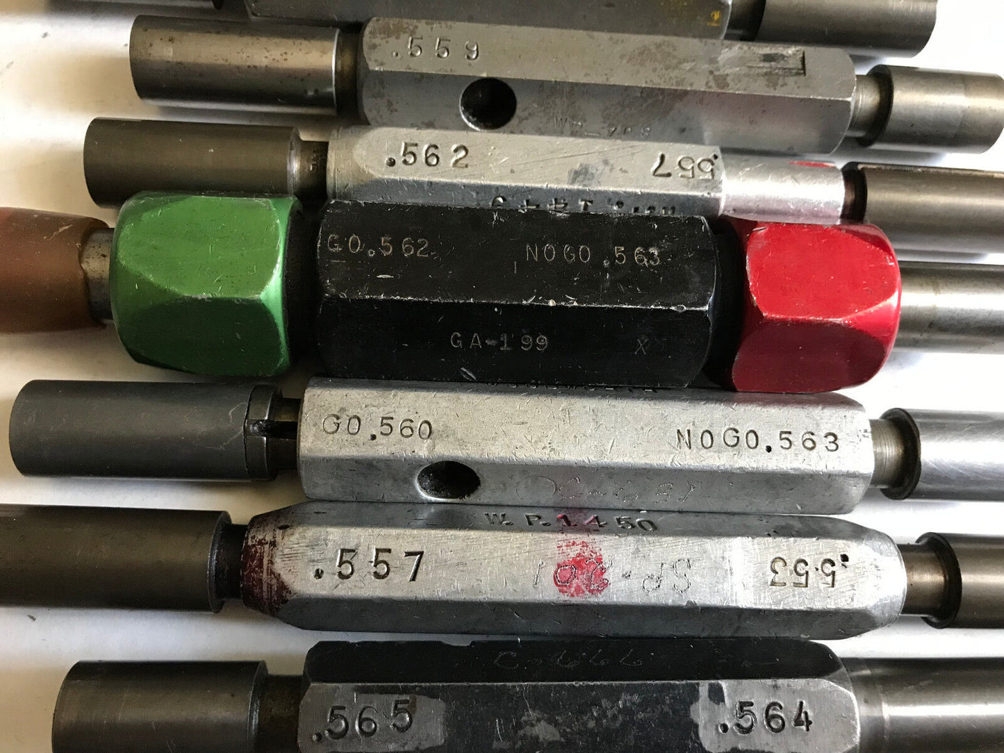 Lot The Pipe Machinery Go No Go Plug Gage .553,.557,.565,.562,.557,.555,.570,Et