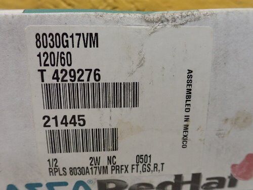 New Asco 8030G17vm Redhat Solenoid Valves, 1/2" Pipe 16.1W,302790-Vm ,Tg