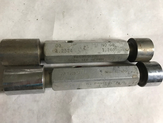Lot 2 Chromium Inspection Gage Go No Go Plug Gauge 1.2524 1.2605,Et