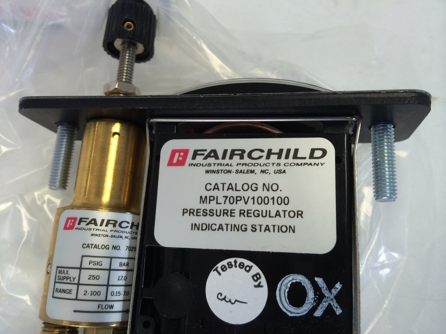 New Fairchild Mini Panel Loading Station Regulator Range Mpl70pv100100,Bd