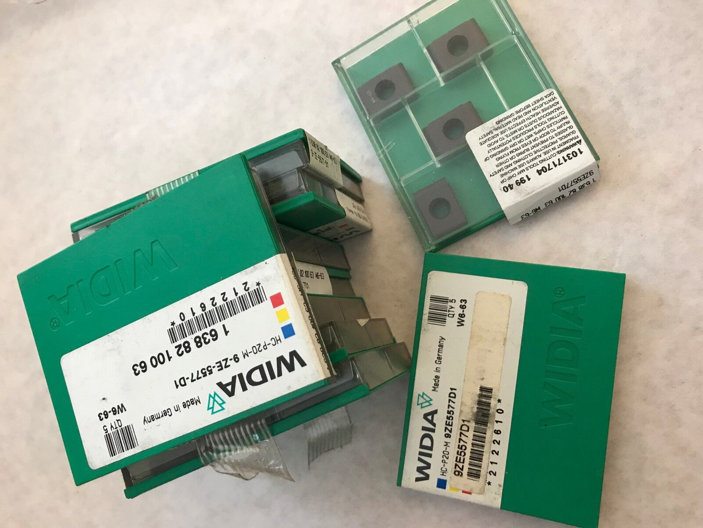 Lot 100 Widia Hc-P20-M Carbide Inserts 9-Ze-5577-D1 Widia W6-63 ,Room5