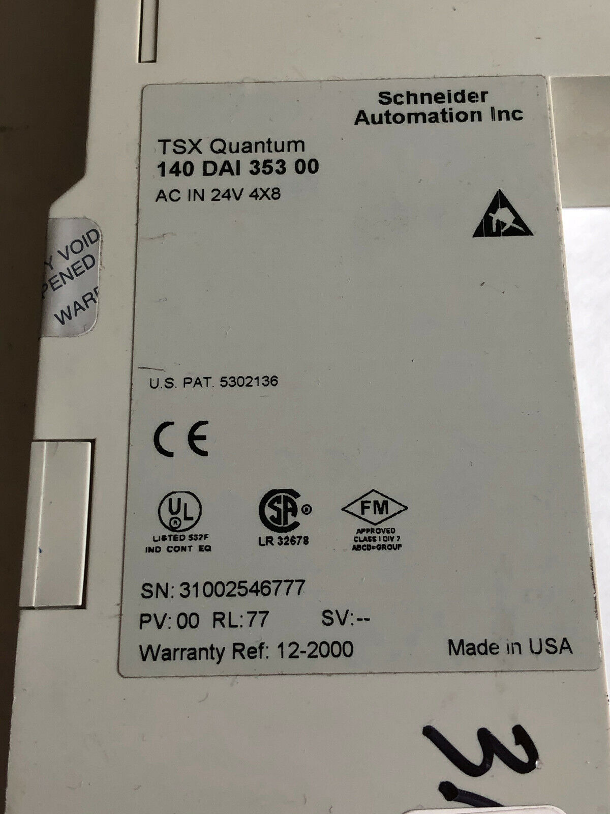 New Schneinder 140-Ddi-353-00 Tsx Quantum  Module,140 Dai 353 00 24 Vac,Ew
