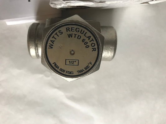 1/2" Watts Regulator Wtd600 Steam Trap Thermo-Dynamic Watts Wtd 600,600Psi,Ek