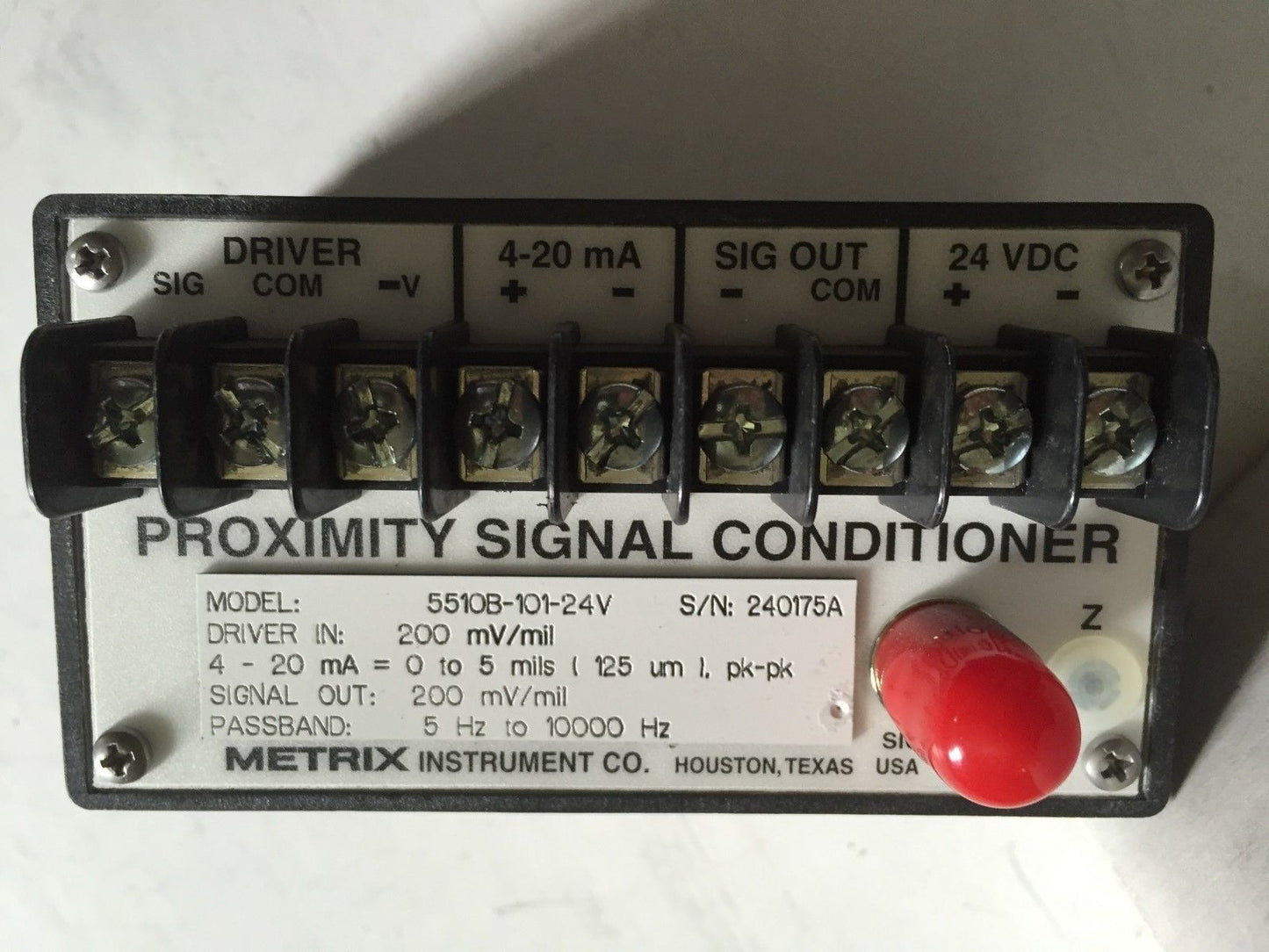 New Metrix 5510B-101-24V Proximity Sensor Signal Conditioner, 55108-101-24V,Eb