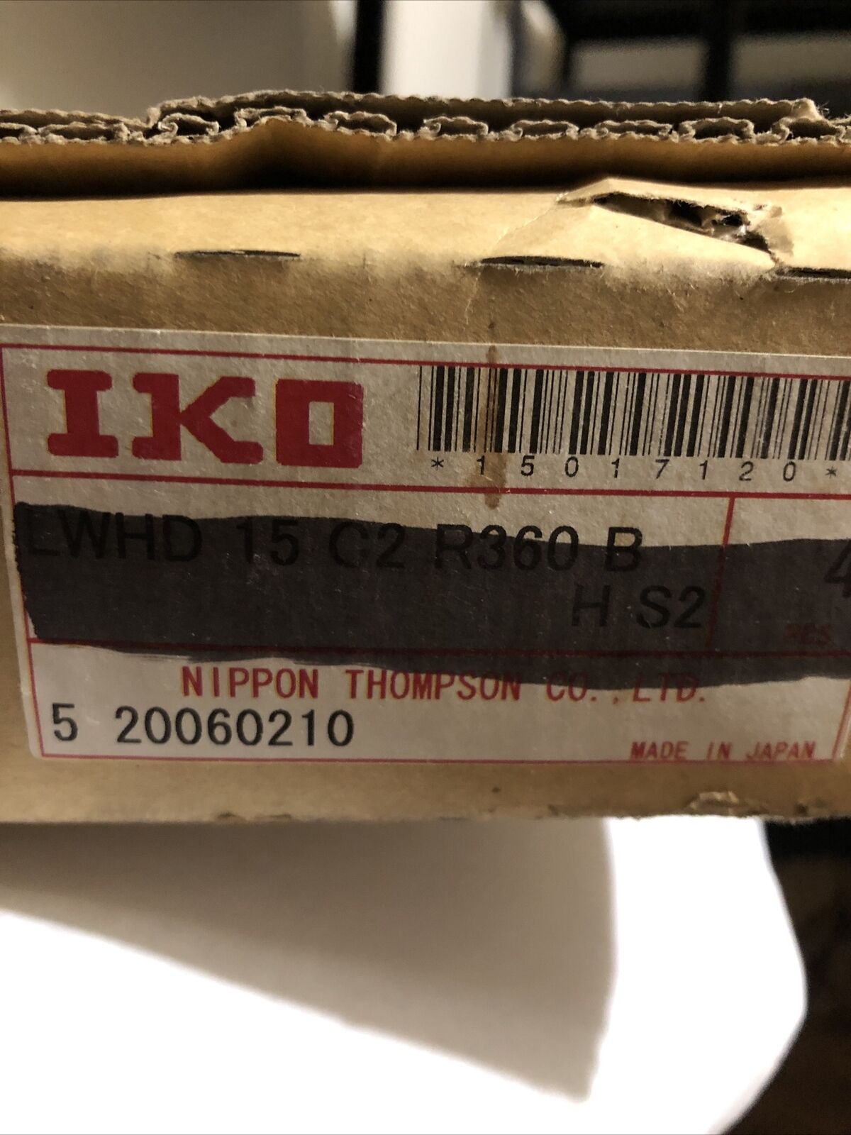 New Iko Lwhd 15 C2 R360 B H S2 Linear Roller Bearing,Size 15,360Mm,72076 A,Bn