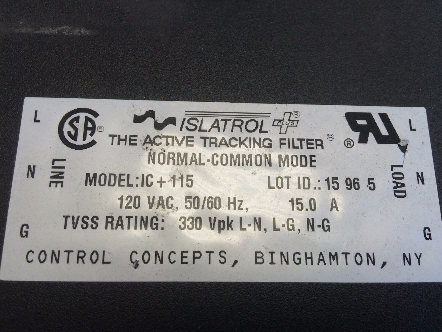 Islatrol Ic-115 Active Tracking Filter Normal-Common Mode,Ct