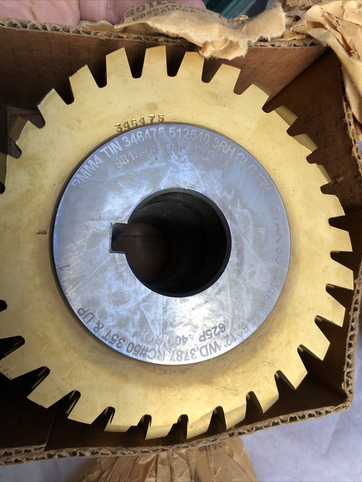 Star Su Pmm4 Tin 346475 512540 3Rh Clc Fin Gear Hob,La612 Type2,625P 400 Roll,Ff