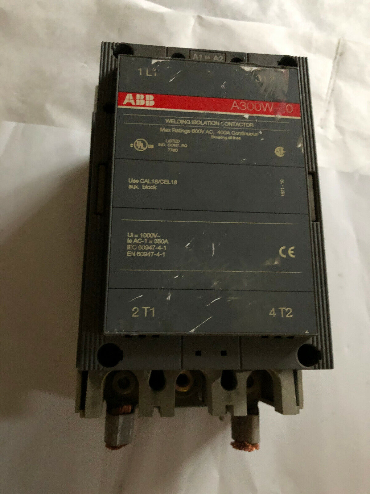 Abb A300w-20,Abb A300w Welding Isolation Contactor,600Vac,400A Continuous,Be