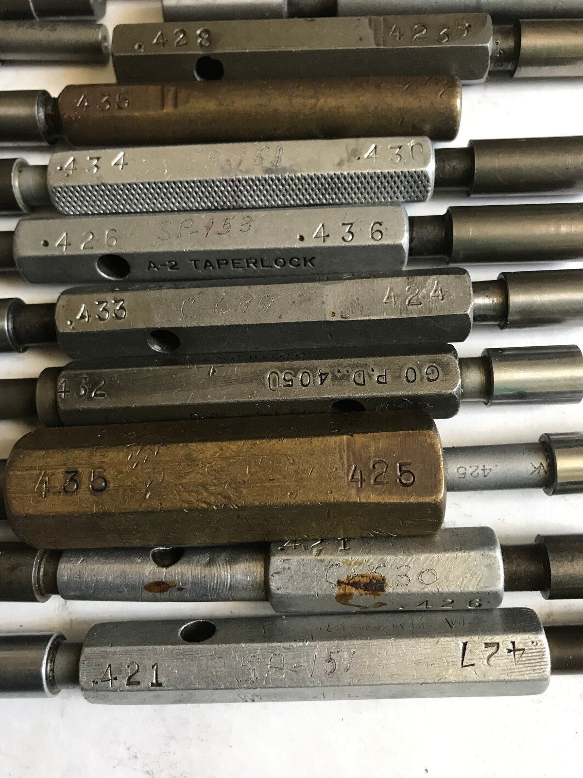 Mixed Lot Go No Go Plug Gages,.420,.421,.427,.435,.428,.433,.424,.426,.436 ,Es