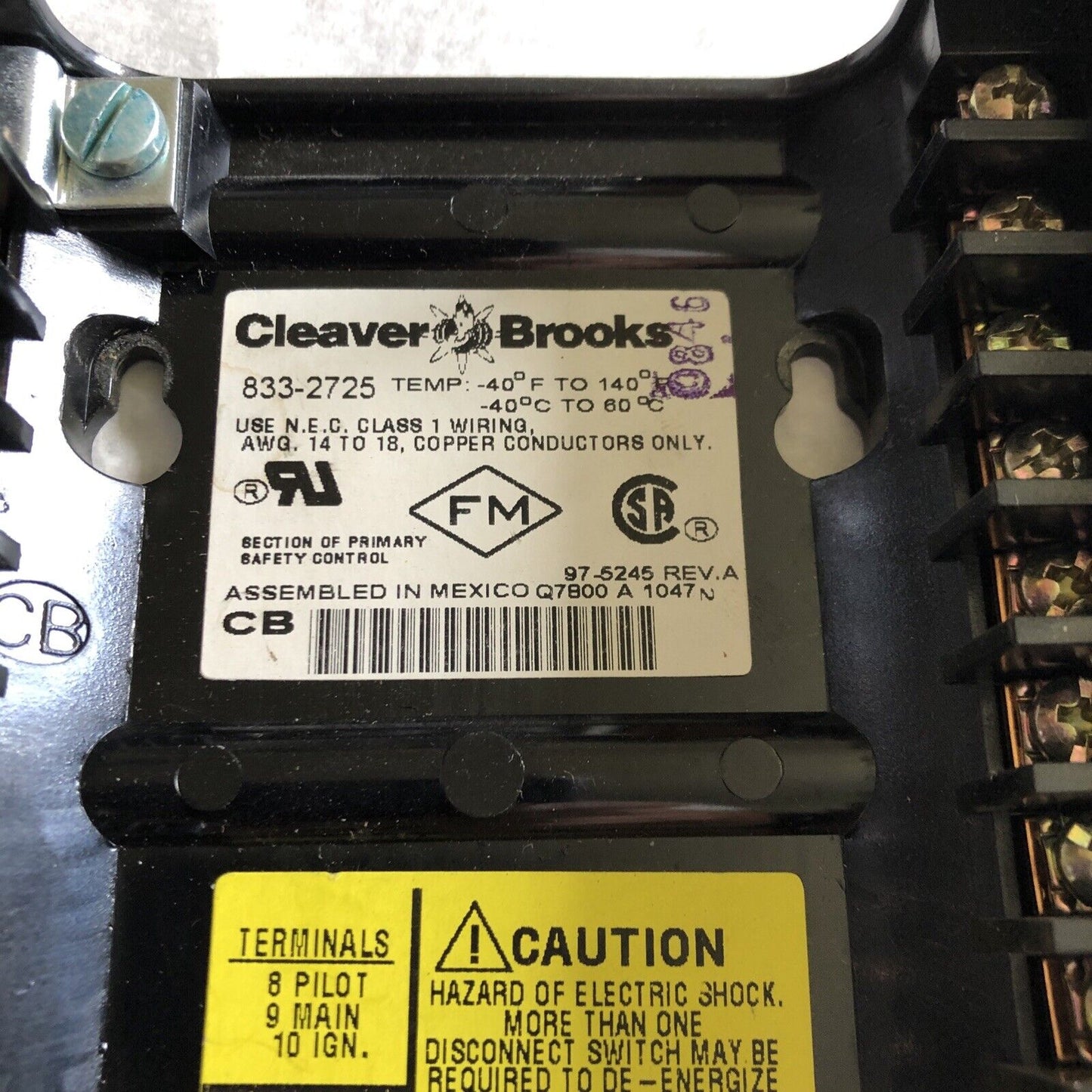 Cleaver Brooks 833-2725 Cleaver Brooks 833 2725 Base,Ay