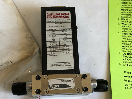 New Sierra 830L-2-Ov1-D-V4 Mass Flow Sensor  830L-2-0V1-D-V4,830L-2-0V1-D-V4,Db