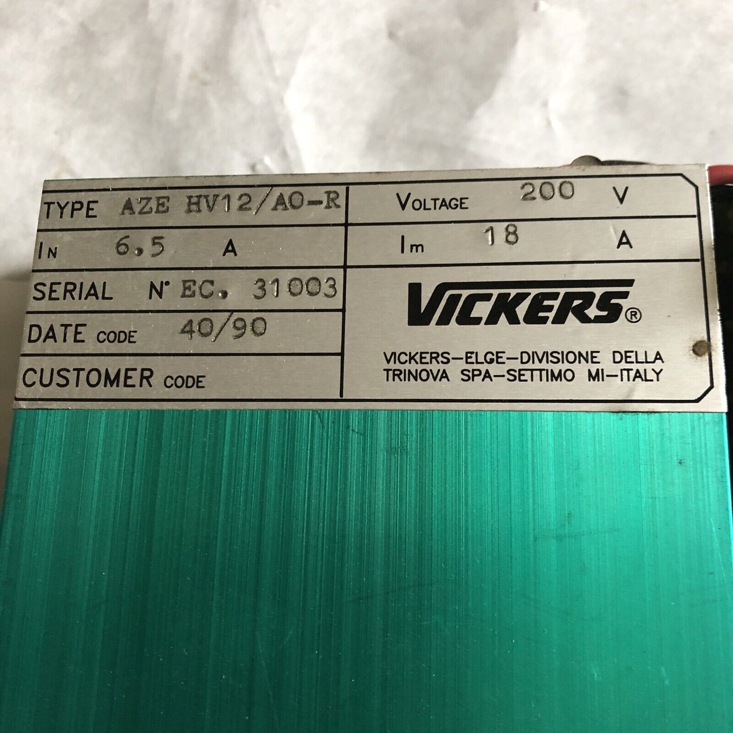 Vickers Aze Hv12/Ao-R,Aze-Cc4q,120.04.04B Dc Servodrive,Aze-Cc4q,Em