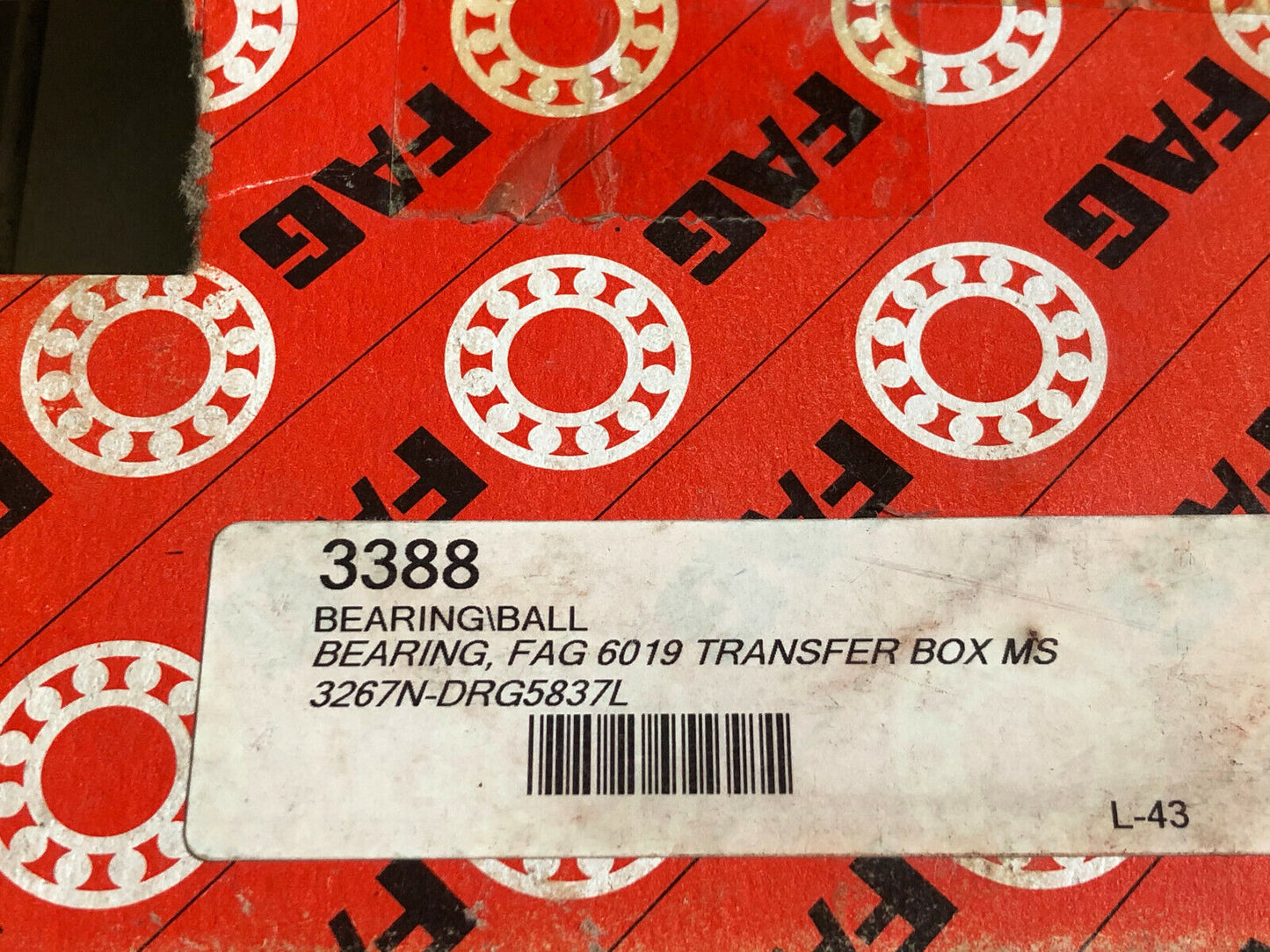 New Fag 6019 E.B Roller Bearing Germany 3388,Bi