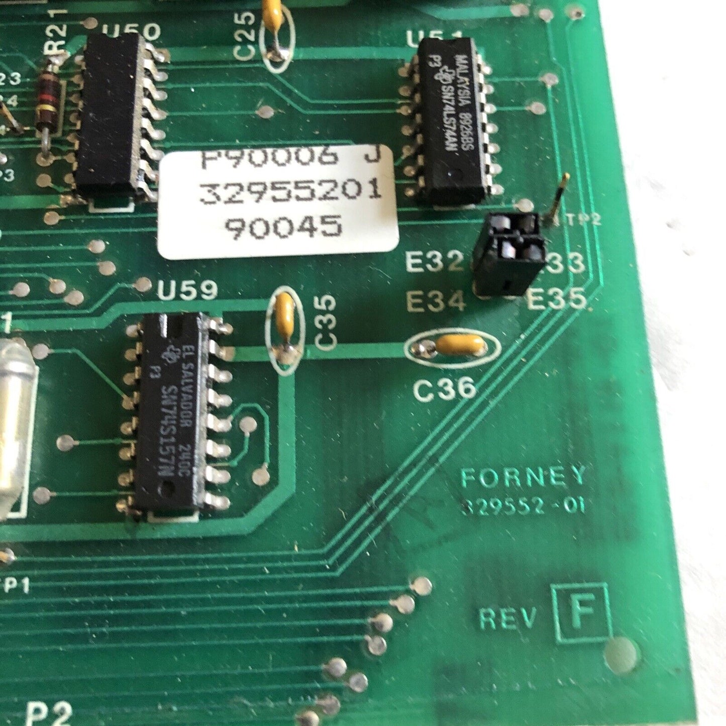 Forney 329552-01 Rev.F,Ecs-A119-01,D-329551-01,32955201 Pcb Board,Eb,Cw,Cr
