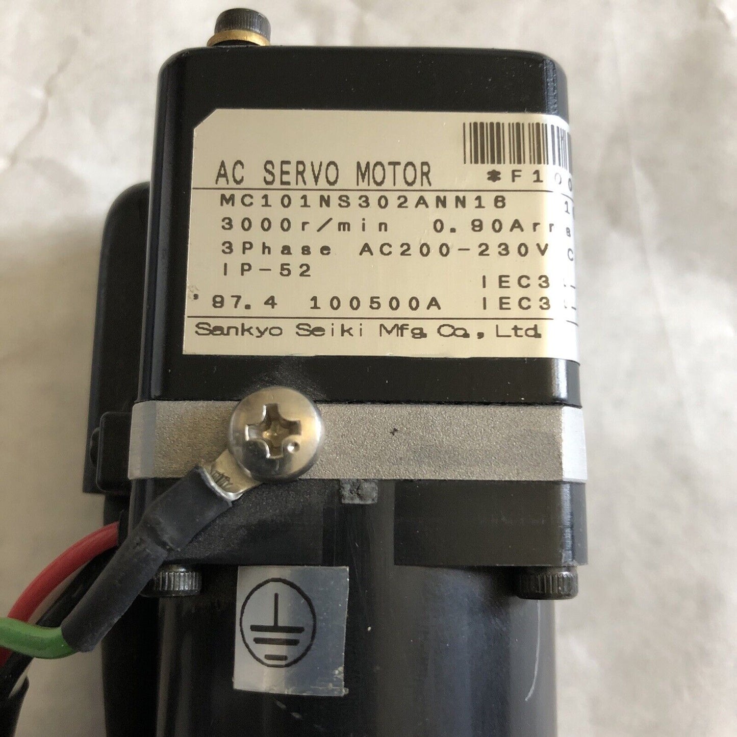 New Sankyo Seiki Mc101ns302ann1b Ac Servo Motor,3Ph,Mc101ns302ann18,3000 Rpm,Ed