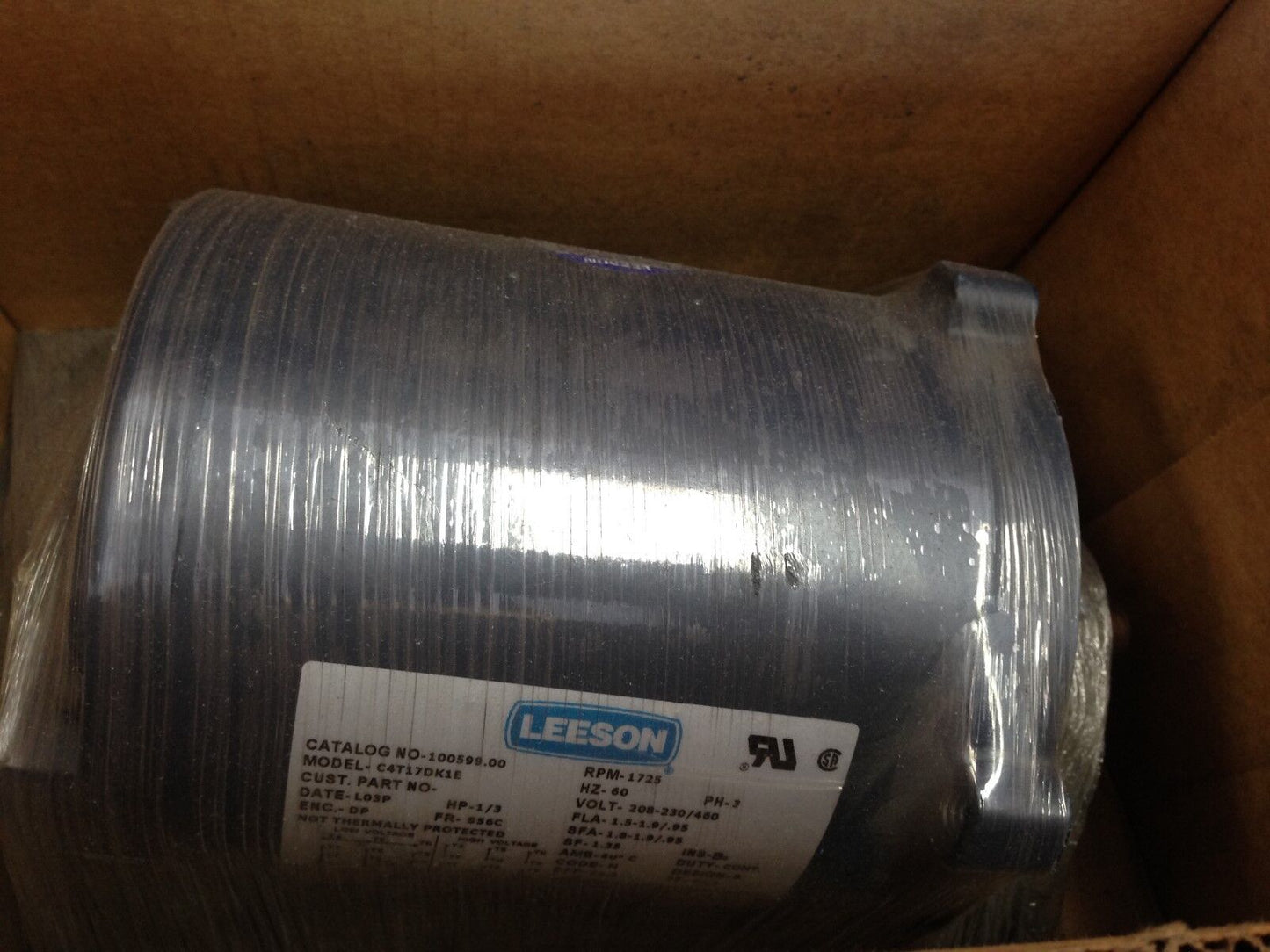 New Leeson C4t17dk1e,100599.00 Motor, 1725-Rpm,230/460Vac,1/3 Hp,3-Phase,Sr