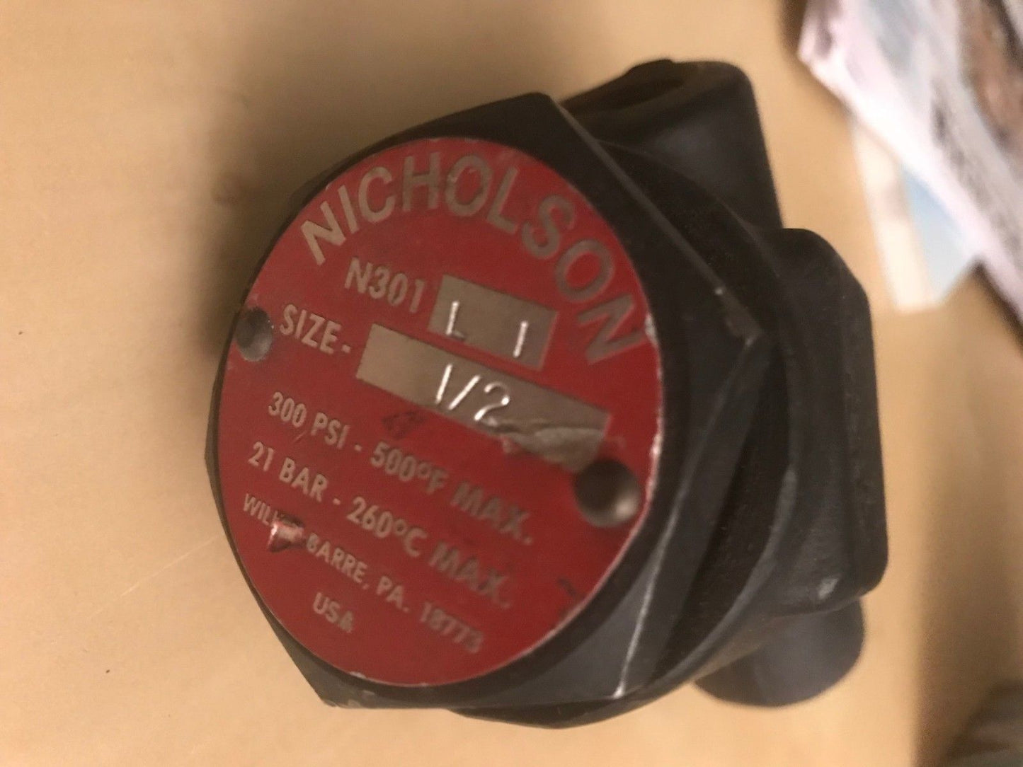 1/2" Npt Nicholson N301 L1,Nicholson N301 Li Thermo Dynamic Steam Trap Y,8-84,Al