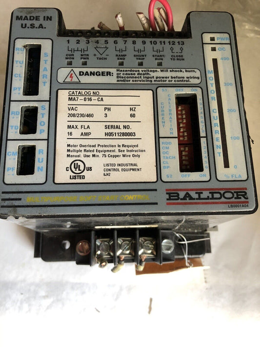 Baldor Lb0001a04,Ma7-016-Ca Soft Start Control, 3-Ph,16 Amp,208-230/460 Vac,Tc