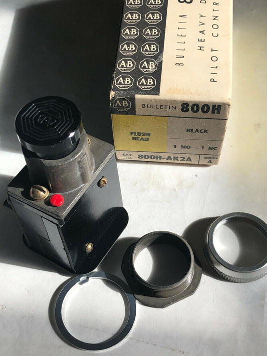 New Allen Bradley 800H-Ak2a ,800H Black Pushbutton Switch,Bh