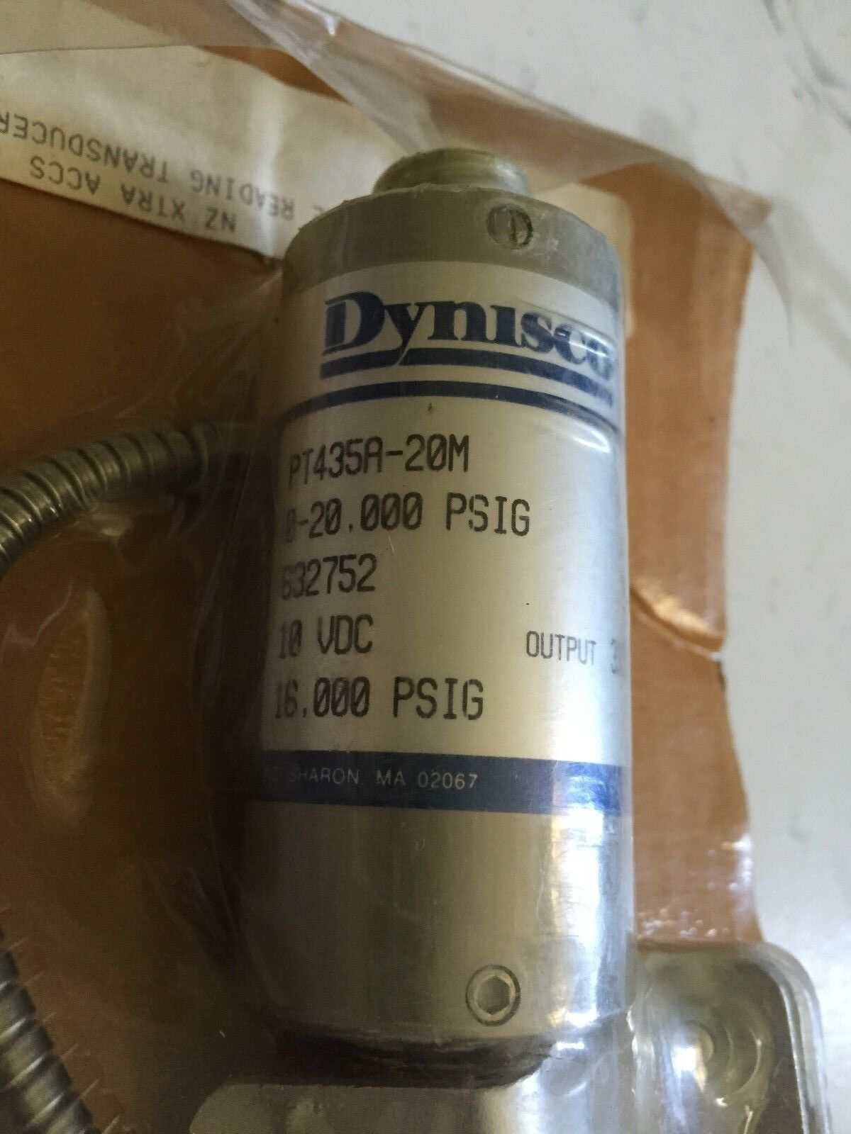 New Dynisco Pt435a-20M, Pt435a20m1018 Pressure Sensor,Pt435a 20M,Br