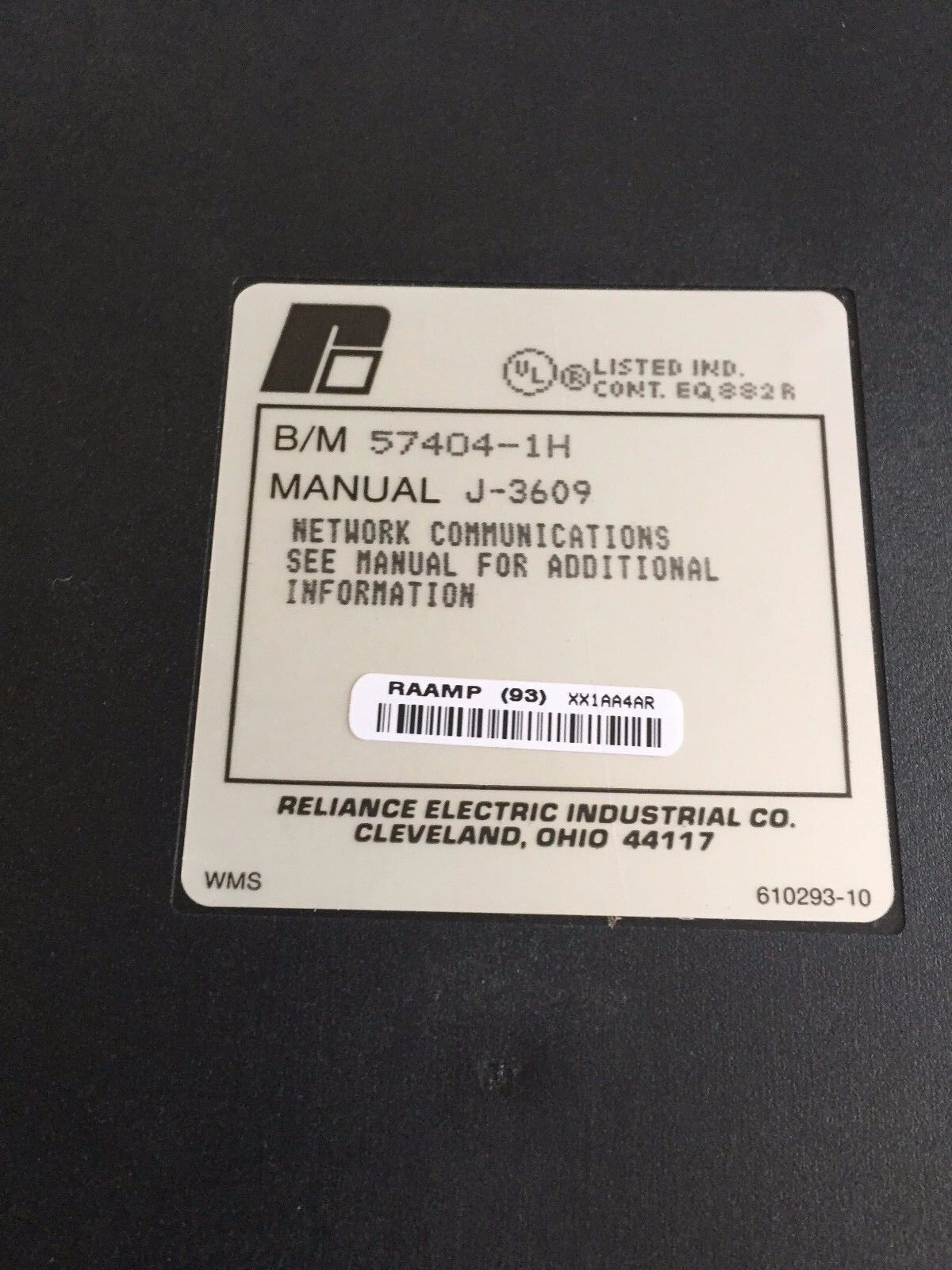 Reliance Electric 57404-1H,Reliance 57404-1 Network Communication,J-3609,Cs