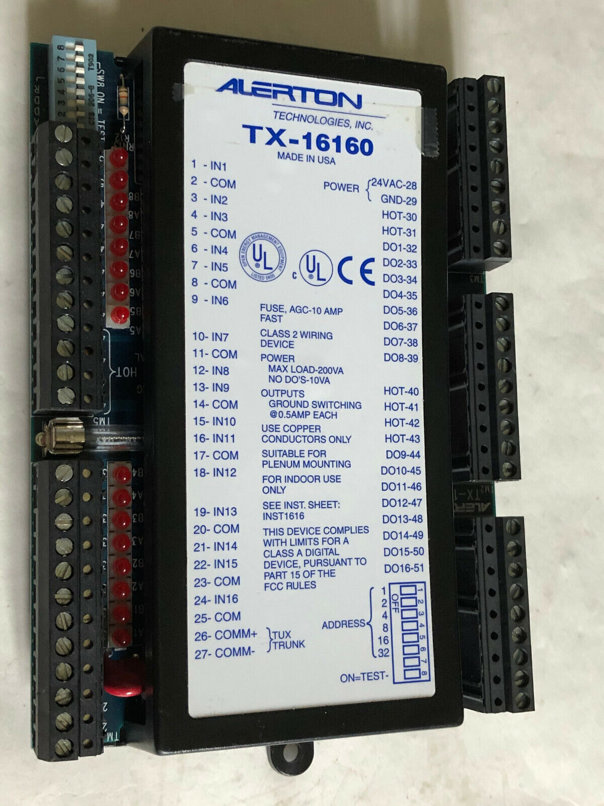 Alerton Tx-16160 Controller Programmable Logic,Ch