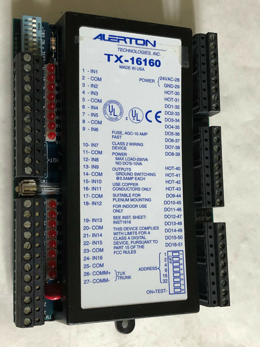 Alerton Tx-16160 Controller Programmable Logic,Ch