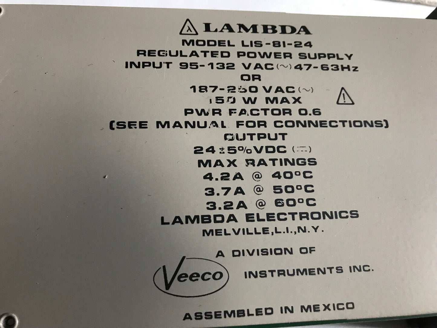 New Lambda Lis-81-24,L1s-81-24 24Vdc Power Supply,Sh