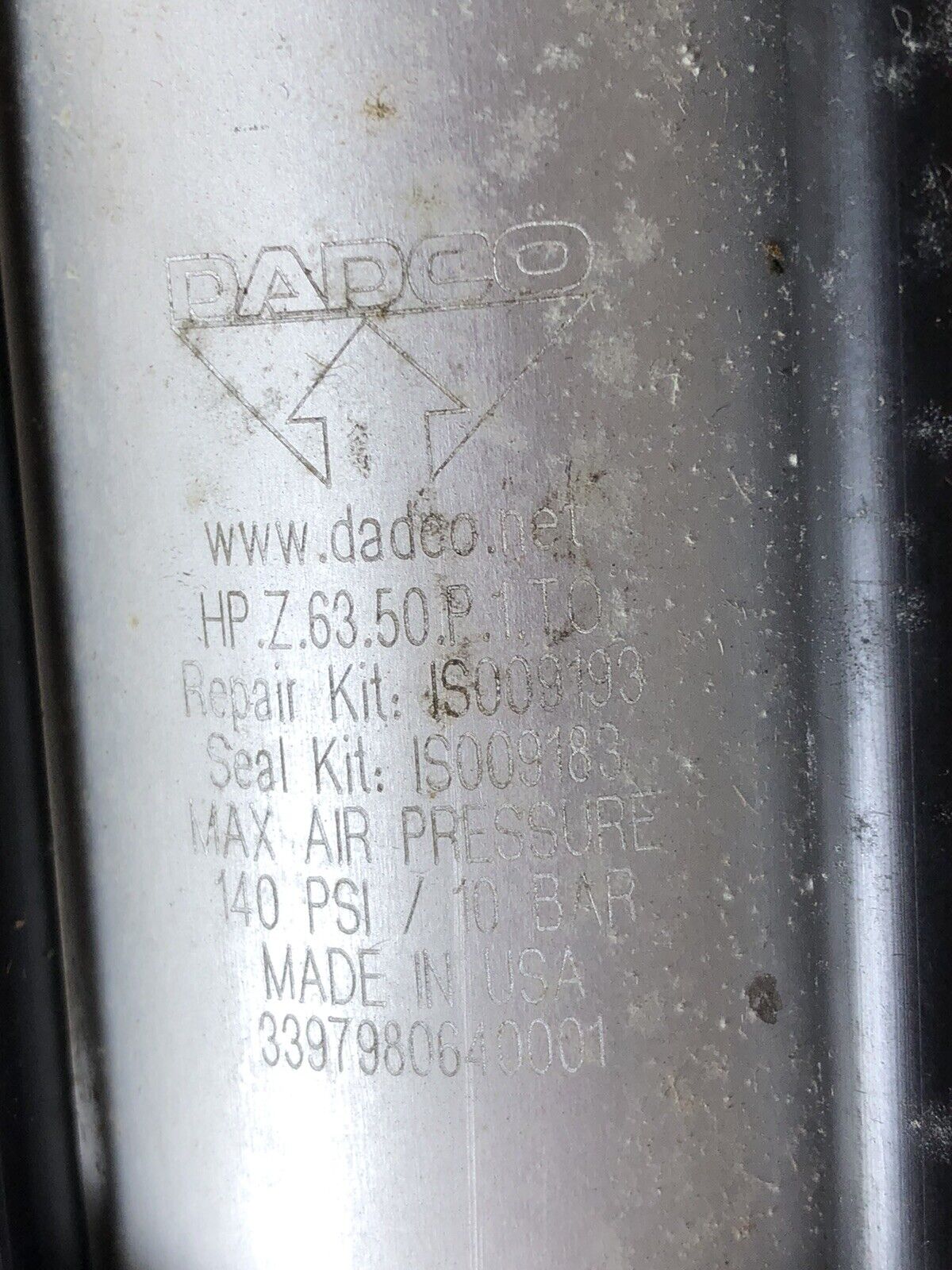 Dadco Hp.Z.63.50.P.1.T.O Pneumatic Cylinder Parco Hp.Z.63.50.P.1. To Is009193,Dk