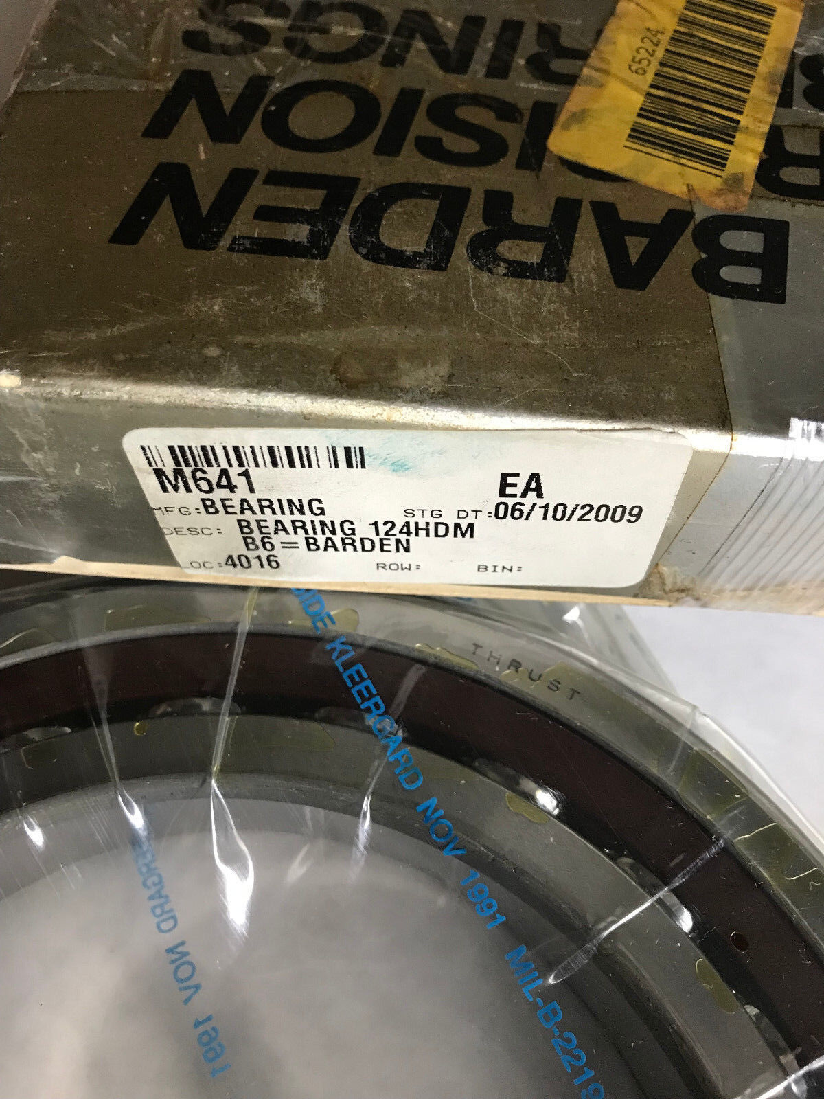 New Barden 124Hdm Super Precision Bearings,124H,M641,120Mm X 180Mm X 30Mm,Aa