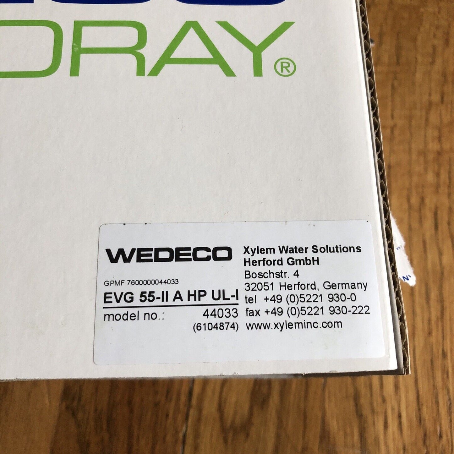 Wedeco Tr500,44033,Evg 55-Ii A Hp Ul-I, G5ubd2a9 Wedeco Ag Board Xylem 94V-0,Bb