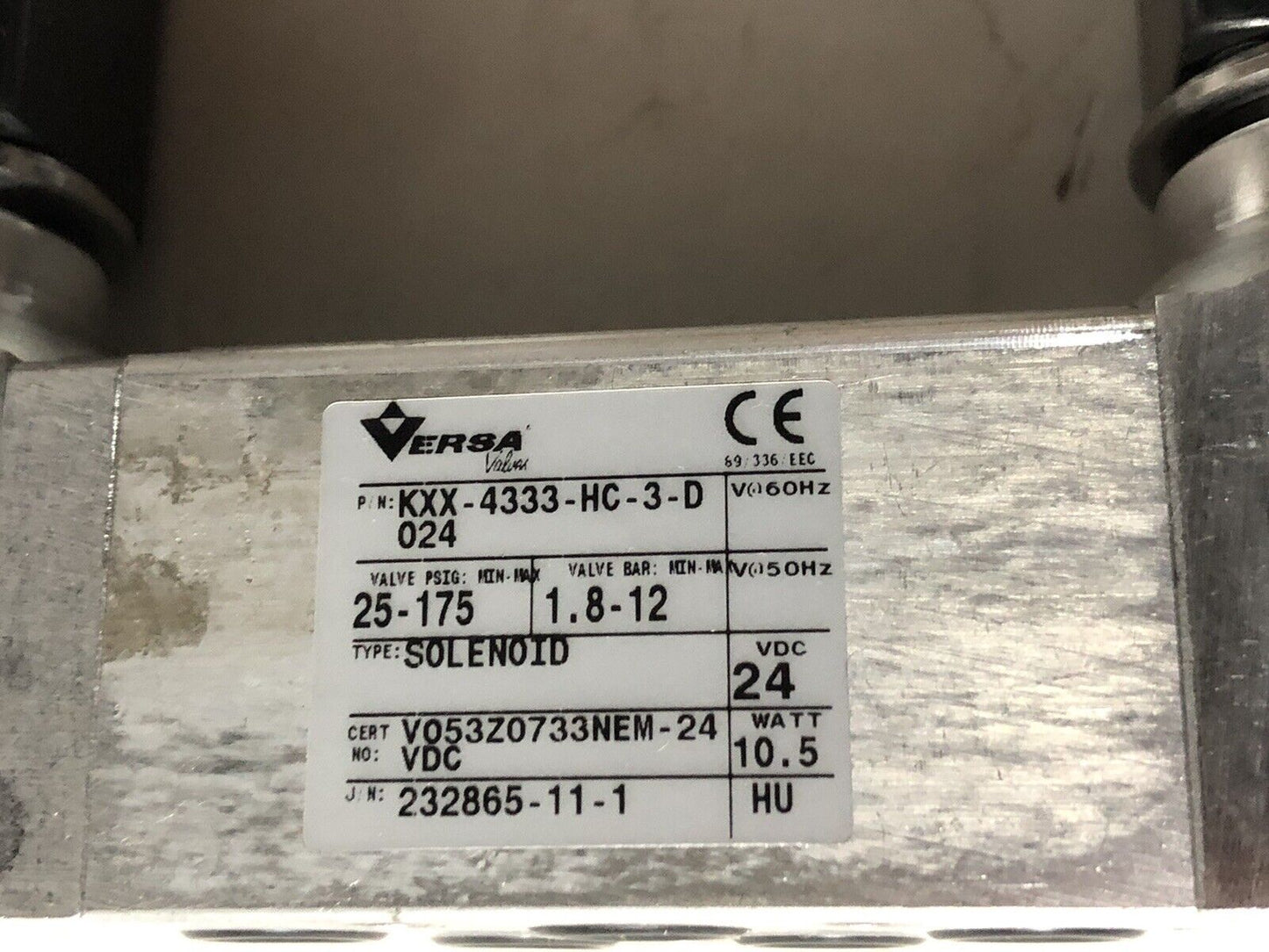 Versa Kxx-4333-Hc-3-D024 4Way Pneumatic Directional Valve Kxx-4333-Hc-3-D 024,Tn