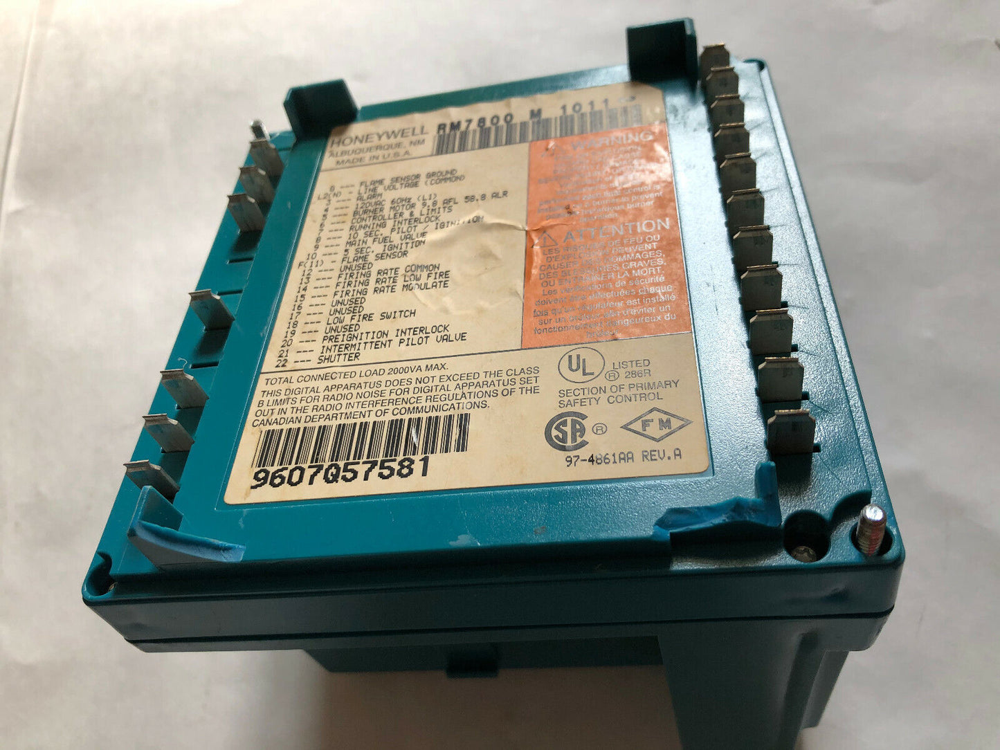 Honeywell Rm7800m1011,Burner Control Rm7800 M 1011 (See Pic &Description ),Bw,Ew