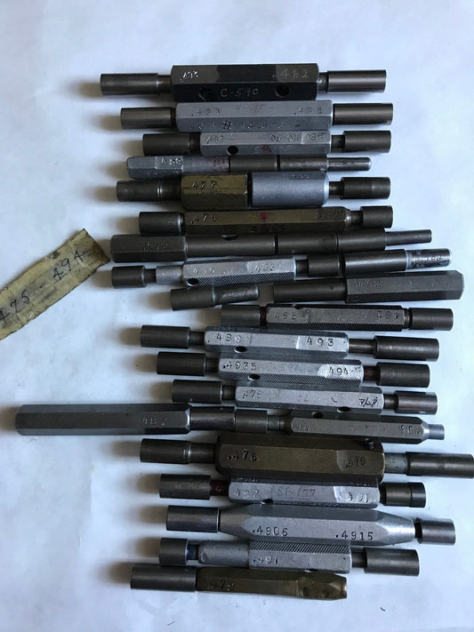 Lot The Pipe Machinery Go No Go Plug Gage .480,.486,.4935,.494,.487,.475,.495,Sa