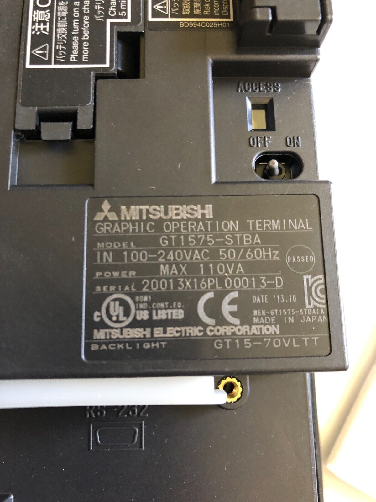 New Mitsubishi Gt1575-Stba Graphic Operation Terminal,Gt1575stba ,Bj