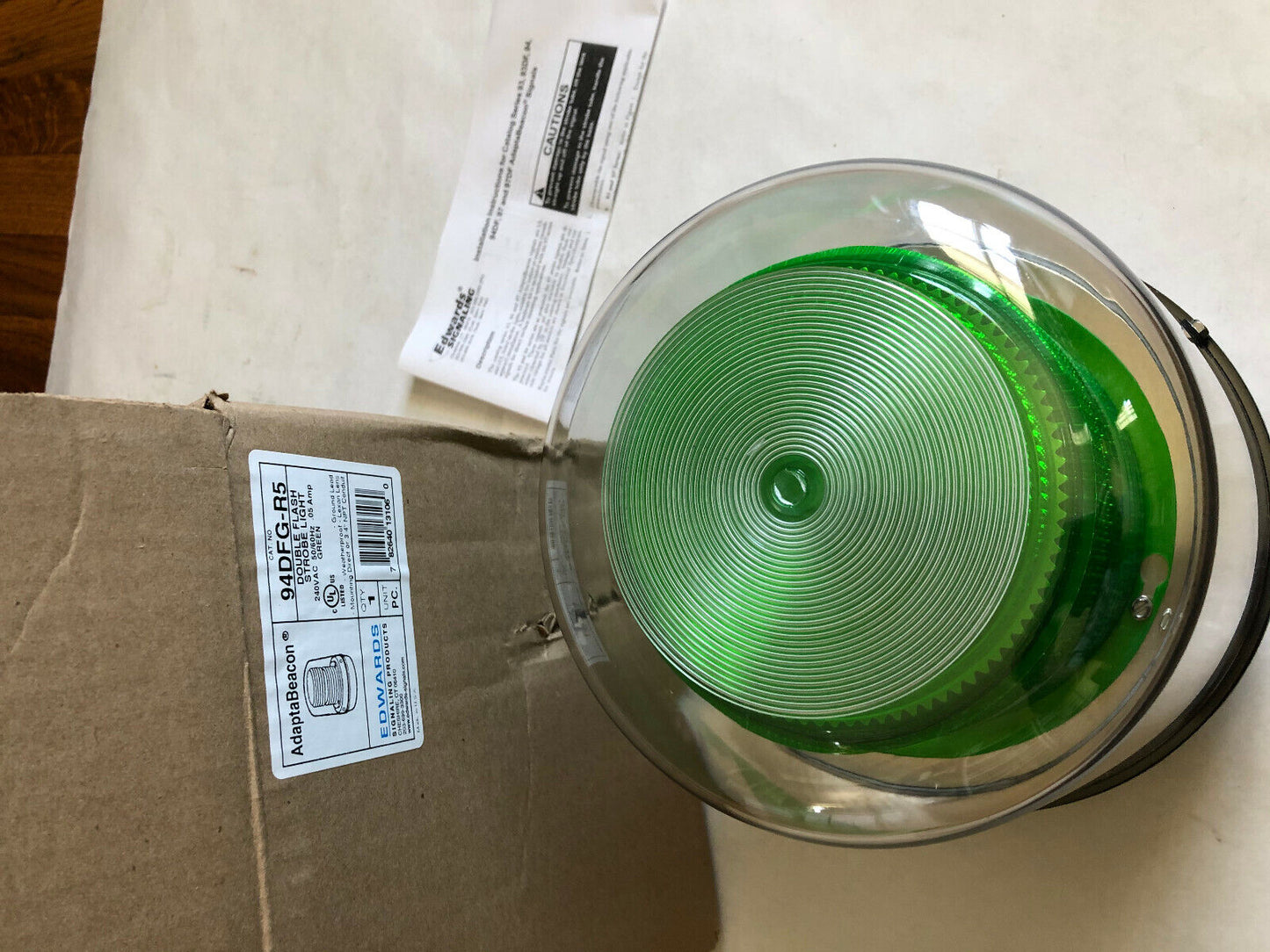 New  Edwards  94Dfg-R5 Strobe_Df_Grn_240Ac ,Adaptabeacon ,Cn,Sj