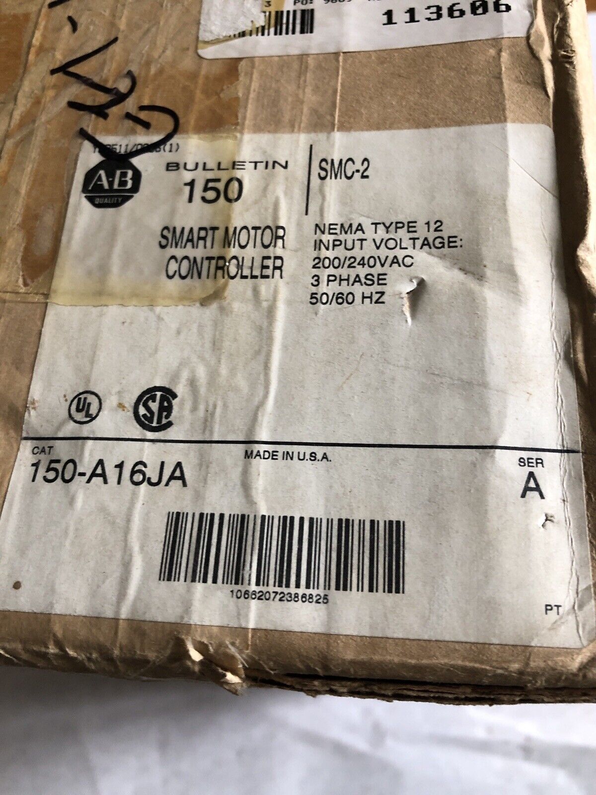 Allen Bradley 150-A16ja Non-Combination Smc-2,Ip54 Nema 150-A16ja,Smart Motor,Ee