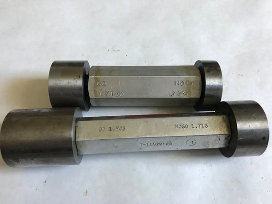 Lot The Pipe Machinery Go No Go Plug Gage 1.7130 1.7230 1.703 1.713,Ac