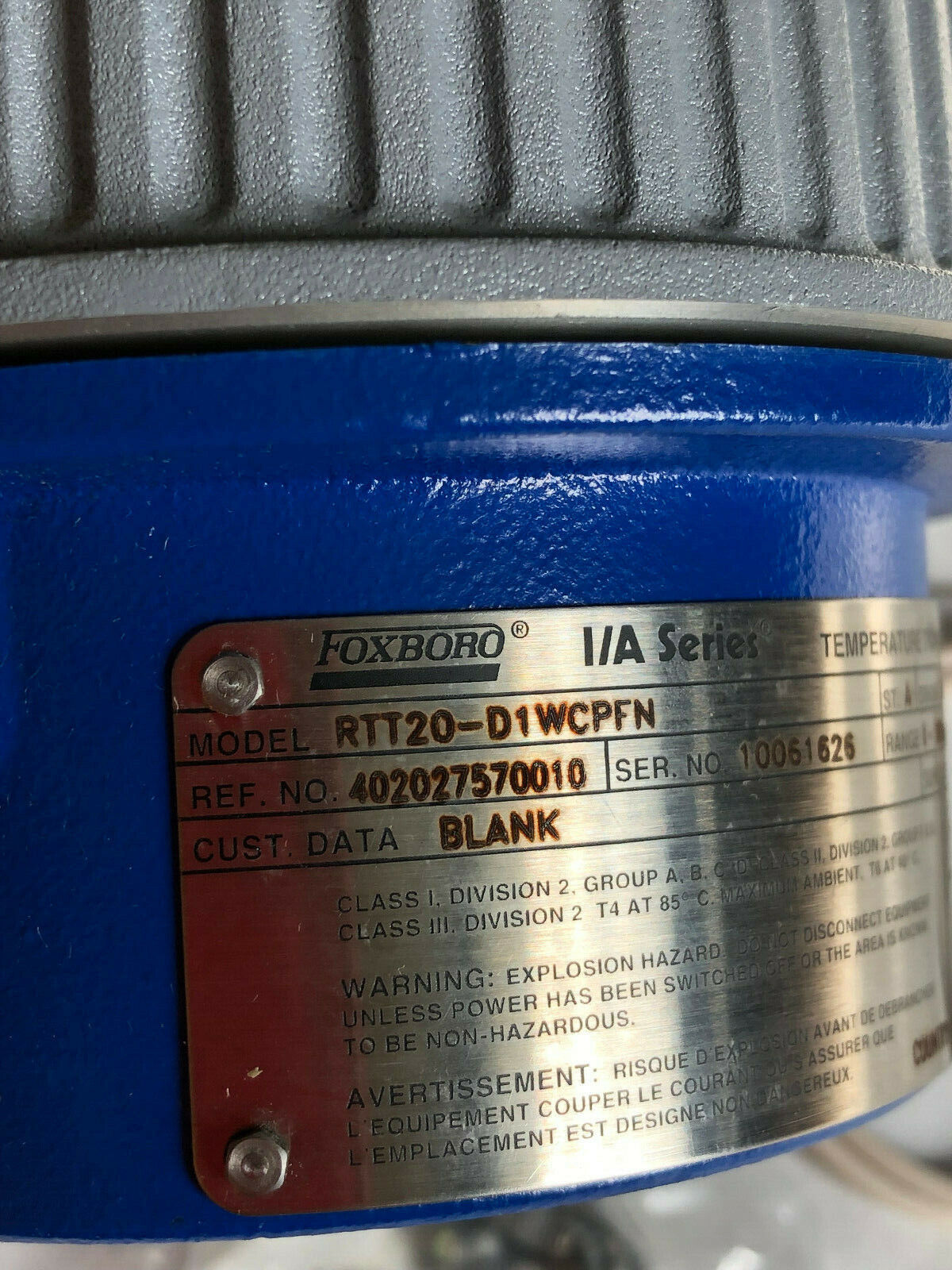 New Foxboro Rtt20-D1wcpfn Temperature Transmitter,0-1202*F Npt 1/2" 12-42Vdc,Sk