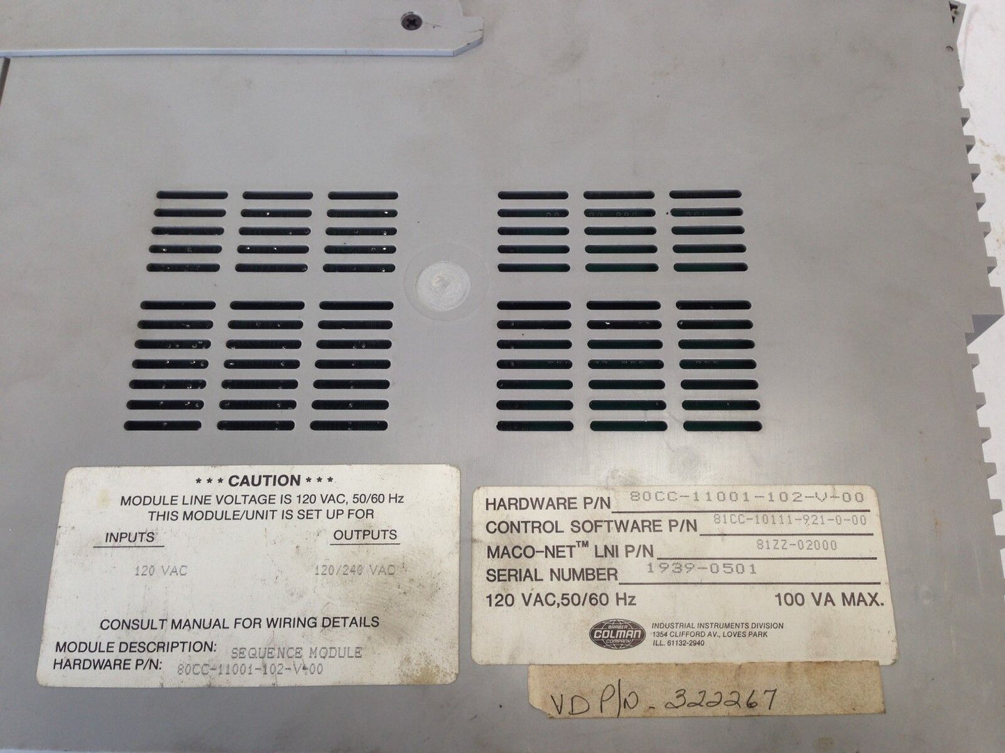 Colman Maco Pac Seq.Mod2,80Cc-11001-102-V-00  81Zz-02000,81Cc10111921000,Dk