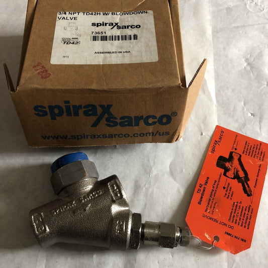 Spirax Sarco Td42h W/ Blowdown Valve Thermodynamic 3/4” Steel Steam Trap,Bk
