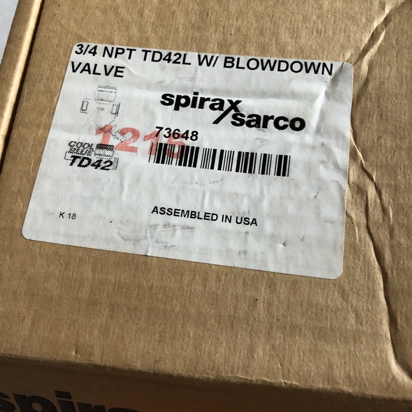 Spirax Sarco Td42l M18 W/ Blowdown Valve Thermodynamic 3/4” Steel Steam Trap,Ss