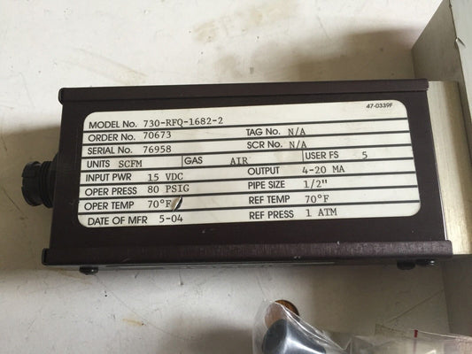 Sierra 730-Rfq-1682-2 Flow Switch, 1/2"Npt, 15Vdc, 80Psig ,Ba