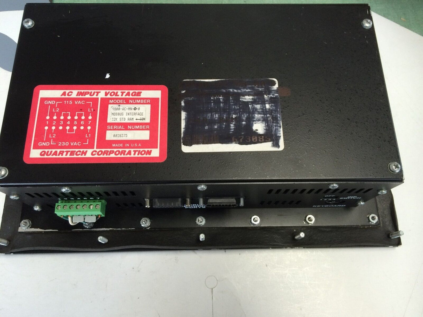 Quartech 9800-Ac-Mn-O-0 Operator Display 9800-Ac-Mn-0-0,(Plastic Damaged),32K,Ef