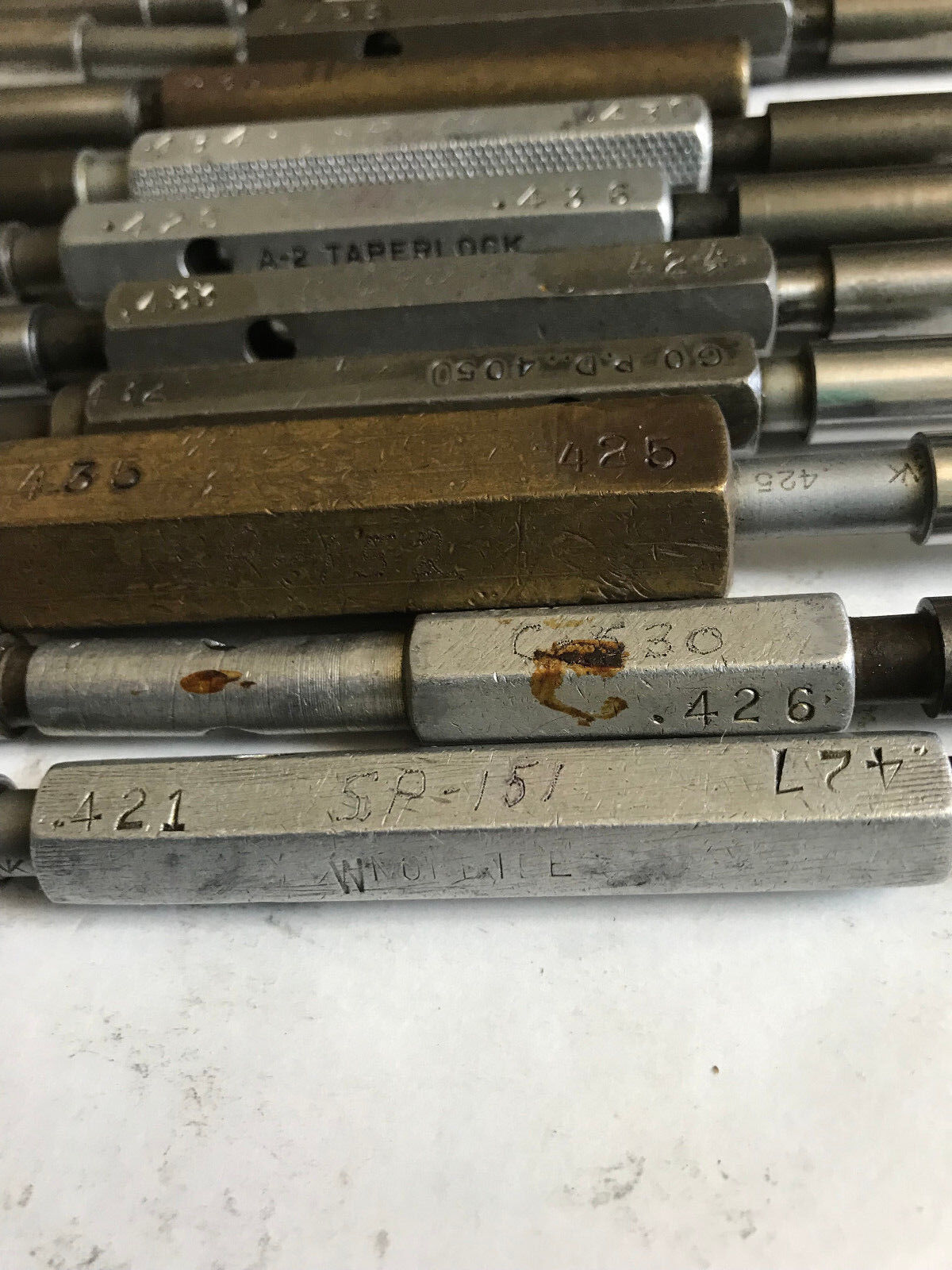 Mixed Lot Go No Go Plug Gages,.420,.421,.427,.435,.428,.433,.424,.426,.436 ,Es