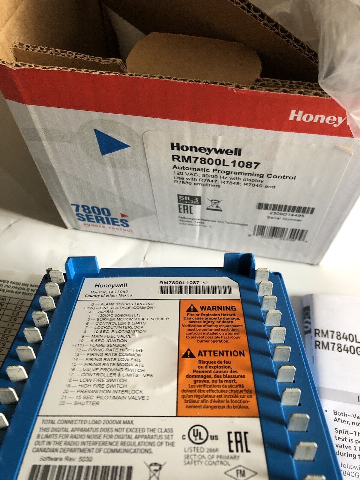 New Honeywell Rm7800l 1087 Burner Primary Controller Rm7800l1087,Rm7800l 1087,Am