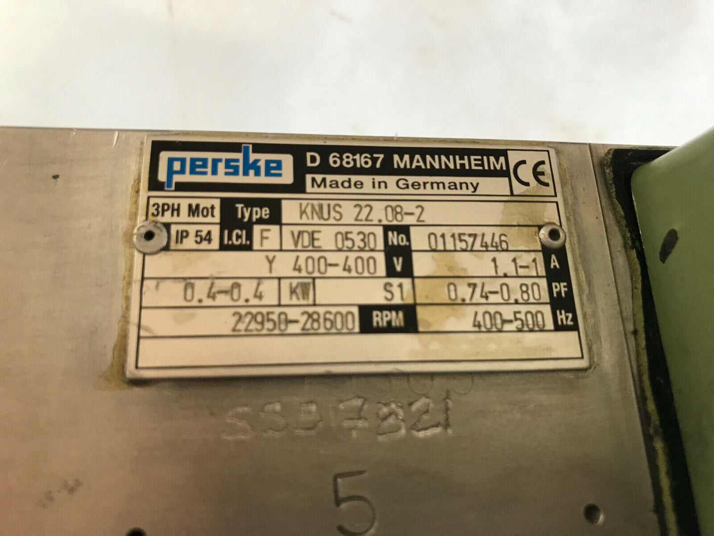 Perske Knus 22.08-2 Servo Motor 400V 22950-28600Rpm,Perske Knus 22 08-2,Sm