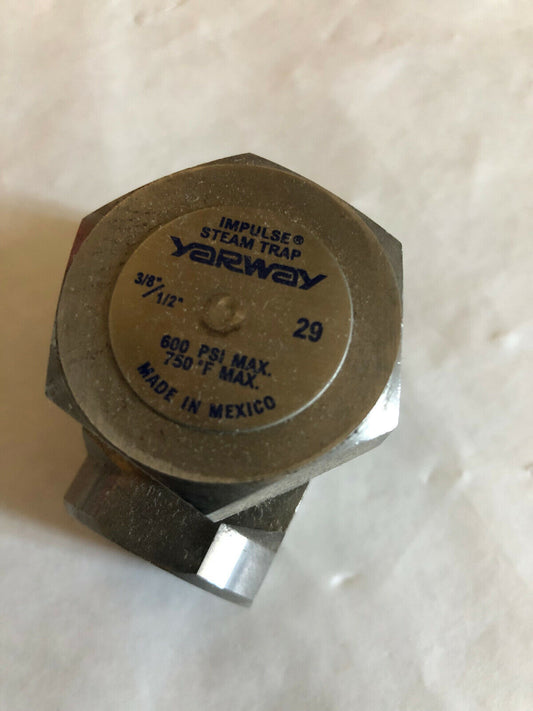 New 1/2" Npt Yarway 29 Impulse Steam Trap,600 Psi Valve,750 F,3/8/1/2" 29,En,Bp