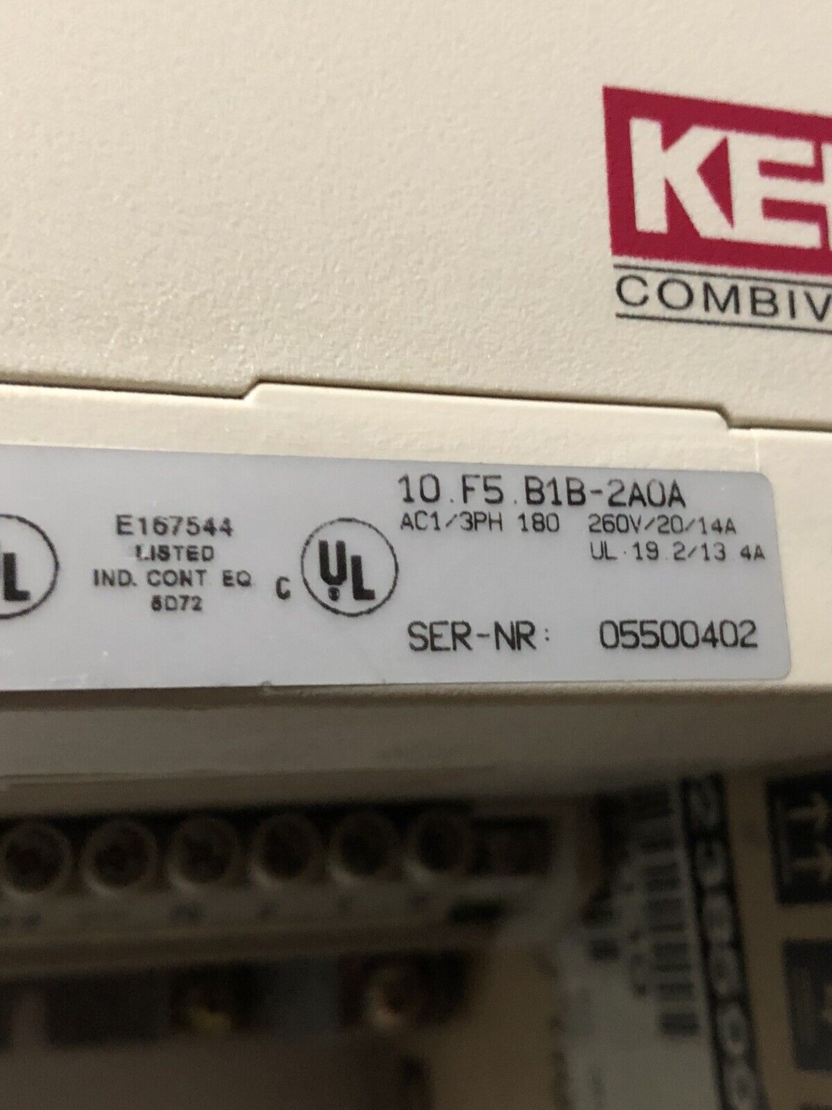 Keb Combivert F5 10.F5.B1b.2A0a Frequency Inverter Drive 10.F5.B1b-2Aoa 4.0K,To