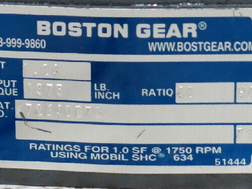 New Boston Gear F726-40-B7-G Gear Reducer,40:1 Ratio,F72640b7g,Iso9002,Az